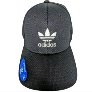 ADIDAS Men's Trefoil Logo Zig Stretch Fit Baseball Cap Hat Black Size Large XL